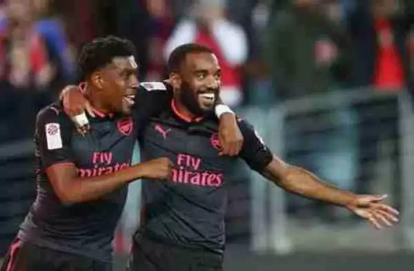 Arsenal New Striker Lacazette Hails This Team Mate For Assisting With First Goal (Pictured)